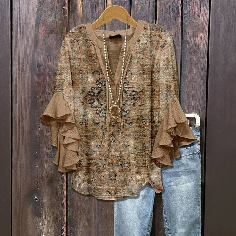 Arla™ - Cozy Embrace Knitted Blouse