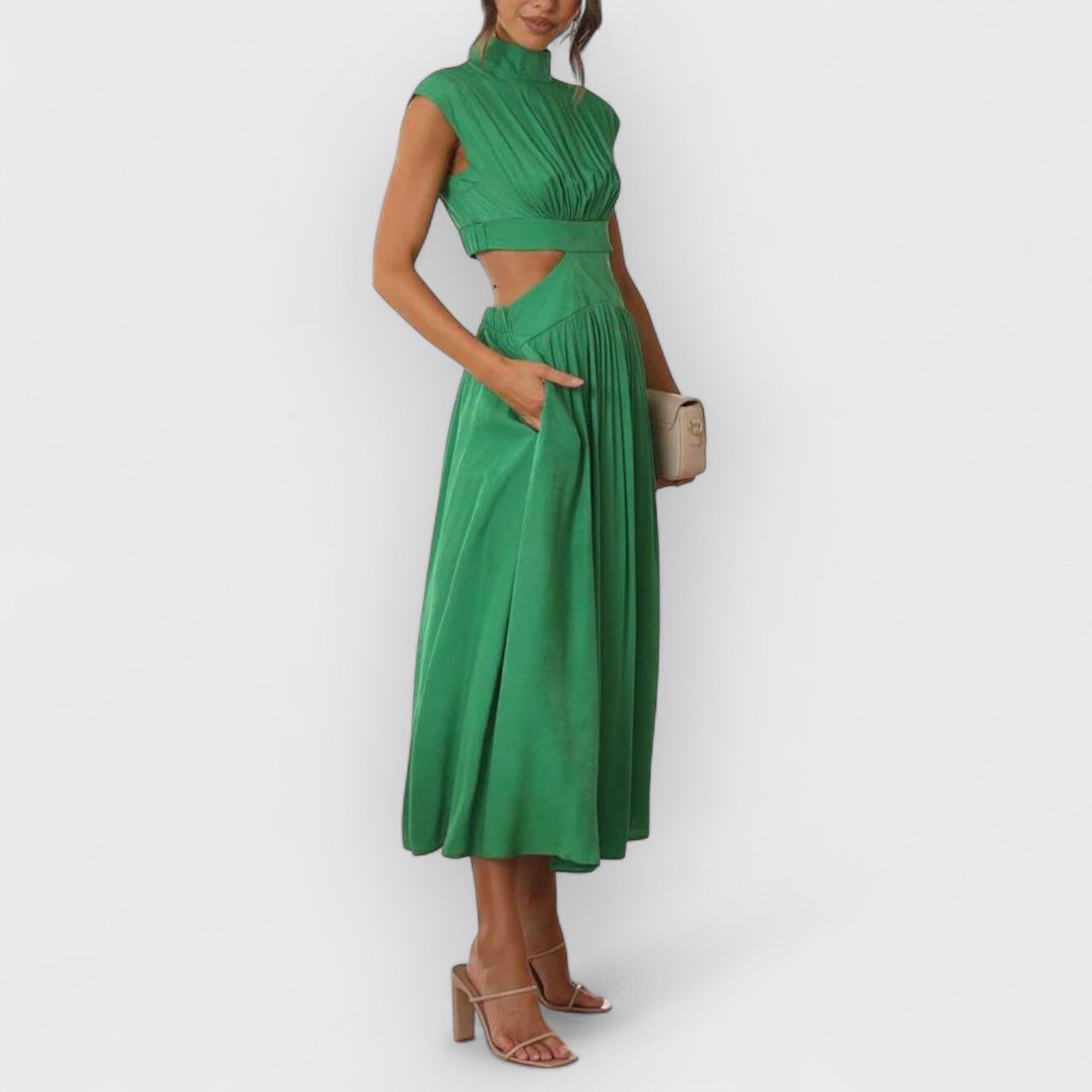 Lydia - Women's Cut-Out Waist Midi Dress