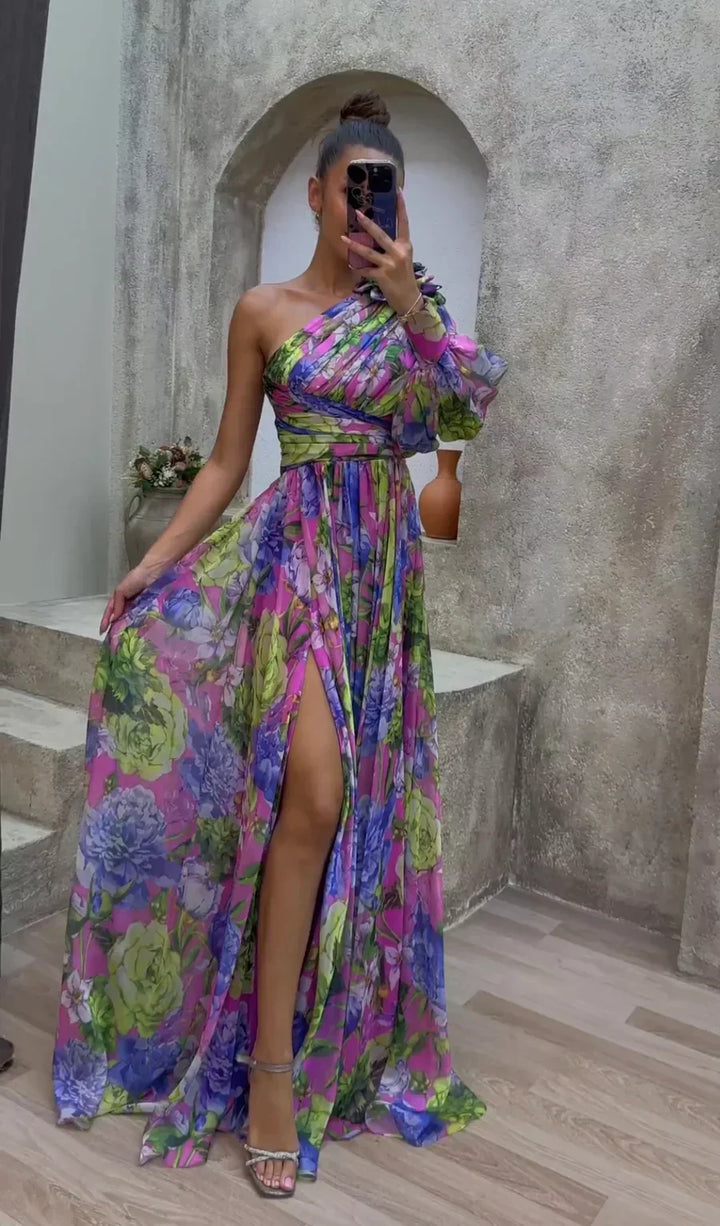 Alice - Flowy High Split Chiffon Maxi Dress