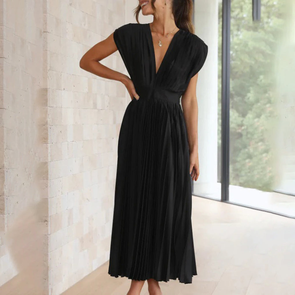 Kinsley - Women's Deep V-neck Patchwork Party Dress