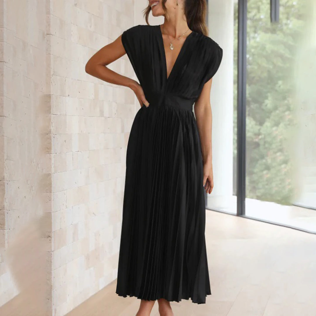 Kinsley - Women's Deep V-neck Patchwork Party Dress