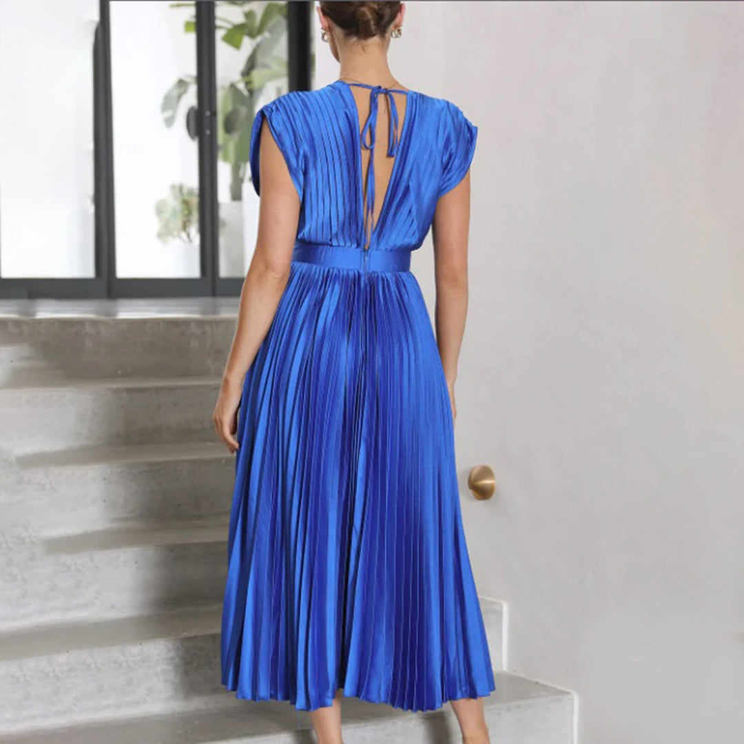 Kinsley - Women's Deep V-neck Patchwork Party Dress