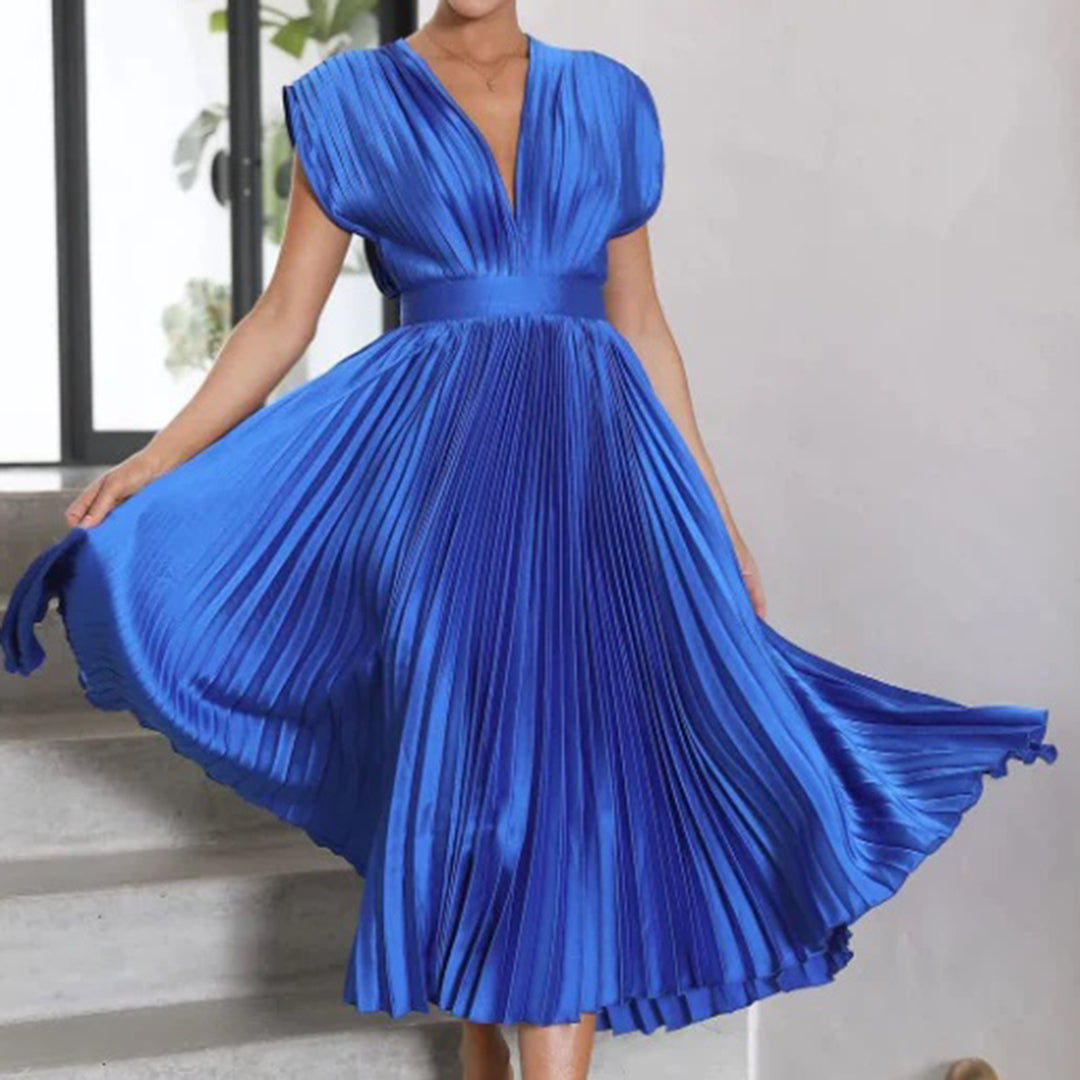 Kinsley - Women's Deep V-neck Patchwork Party Dress