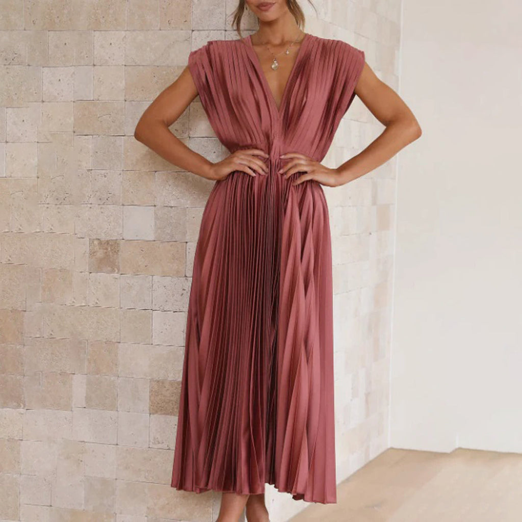 Kinsley - Women's Deep V-neck Patchwork Party Dress