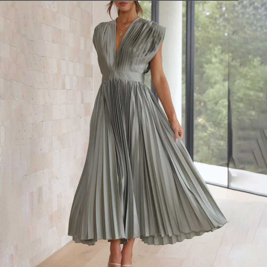Kinsley - Women's Deep V-neck Patchwork Party Dress