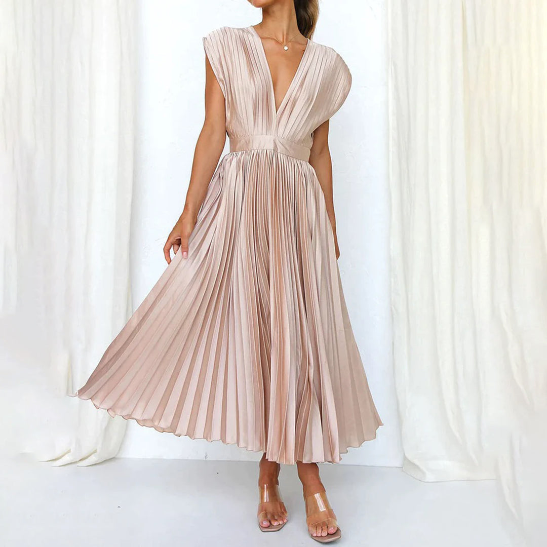 Kinsley - Women's Deep V-neck Patchwork Party Dress