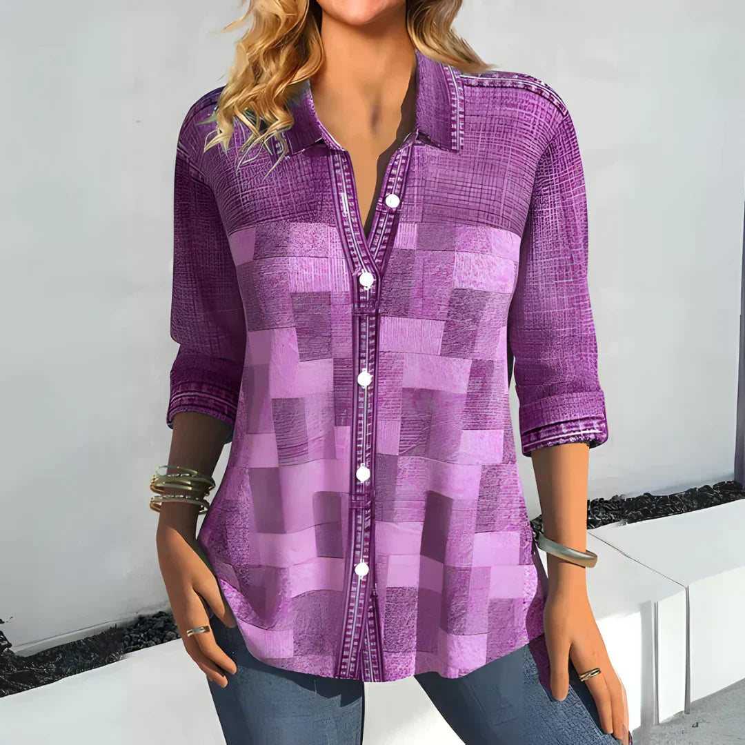 Edna™ - Classic Checkered Blouse