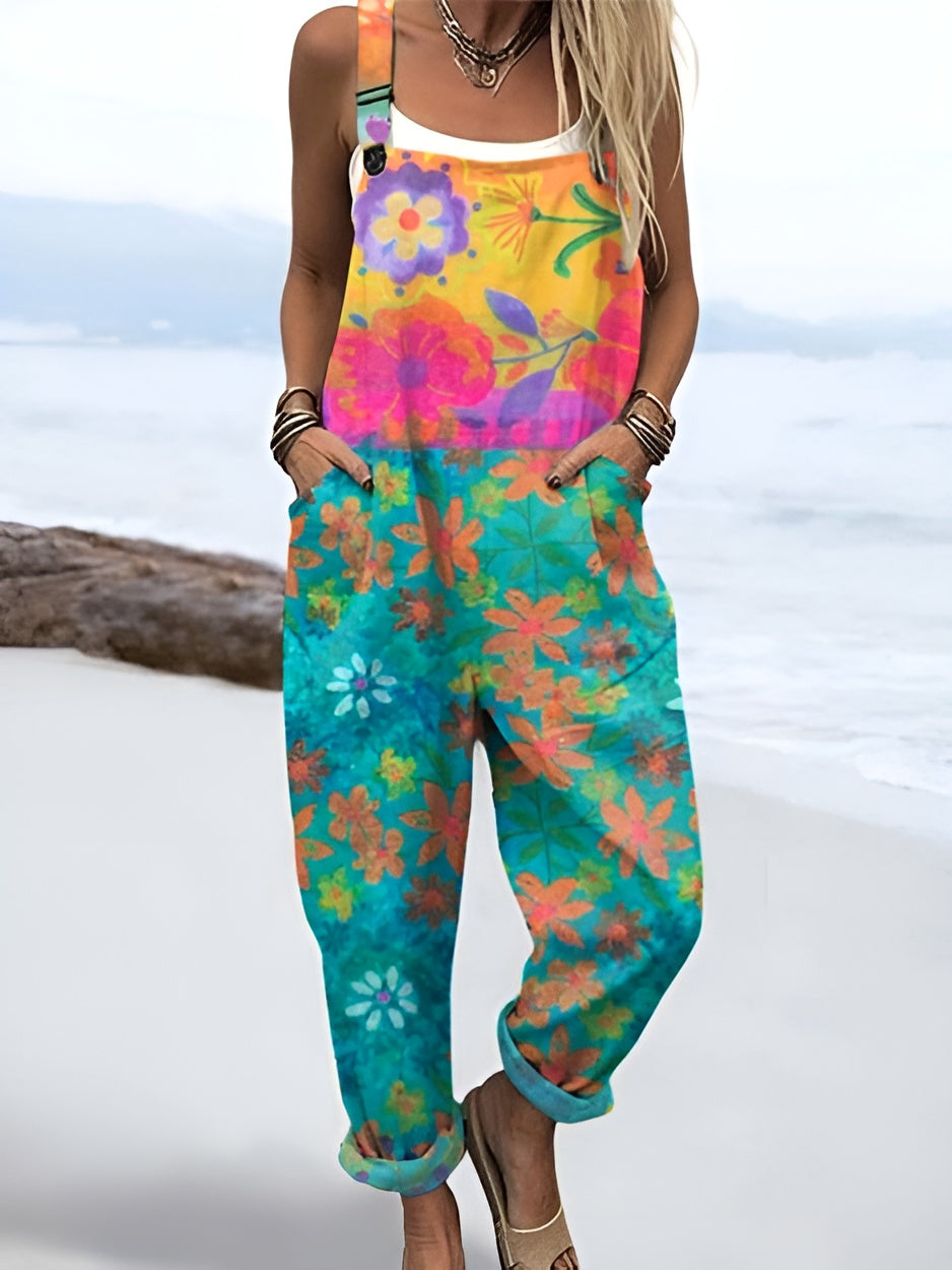 Liv™ | Watercolor Bloom Overalls
