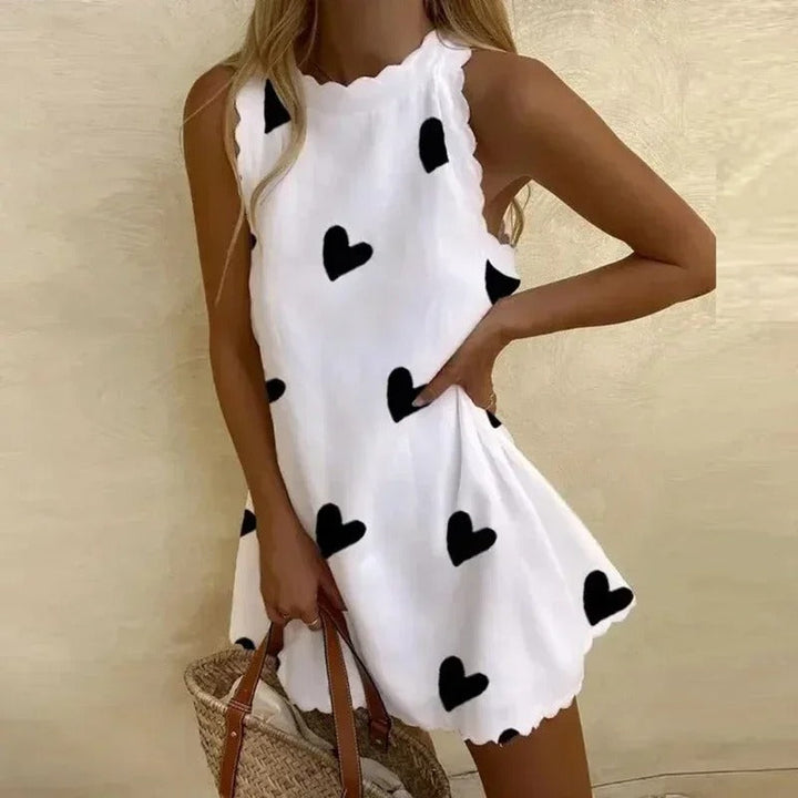 Evelyn - Casual Solid Color Ruffle Trim Mini Dress